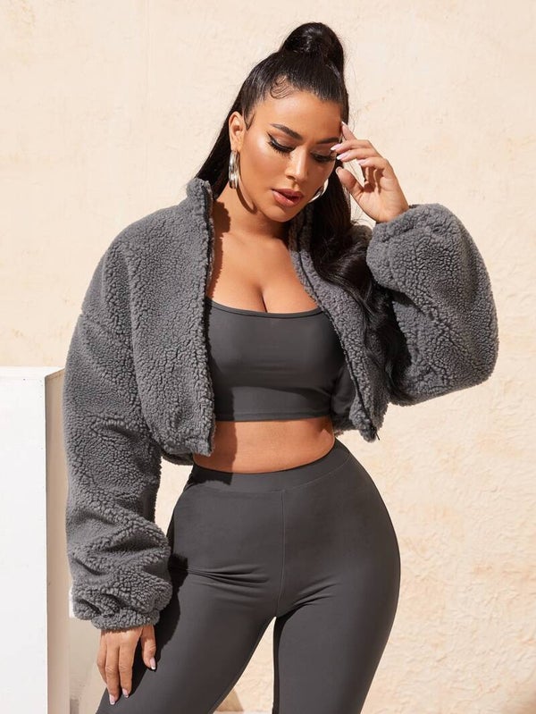 In Love With The Crop Teddy Jacket