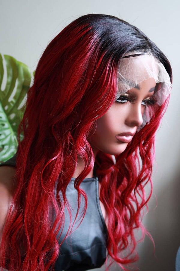 Valentina Burgundy Human Hair Wig
