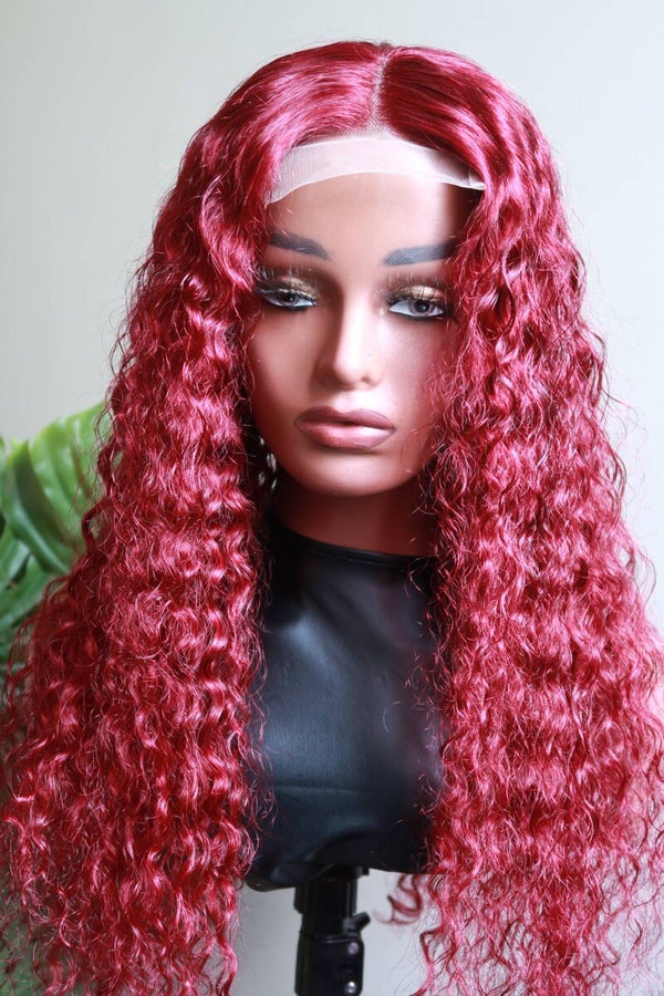 Deep Wave Burgundy Human Hair Wigs