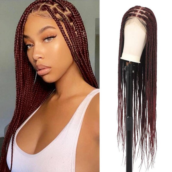 36 Inch Lace Front Braided Synthetic Wig