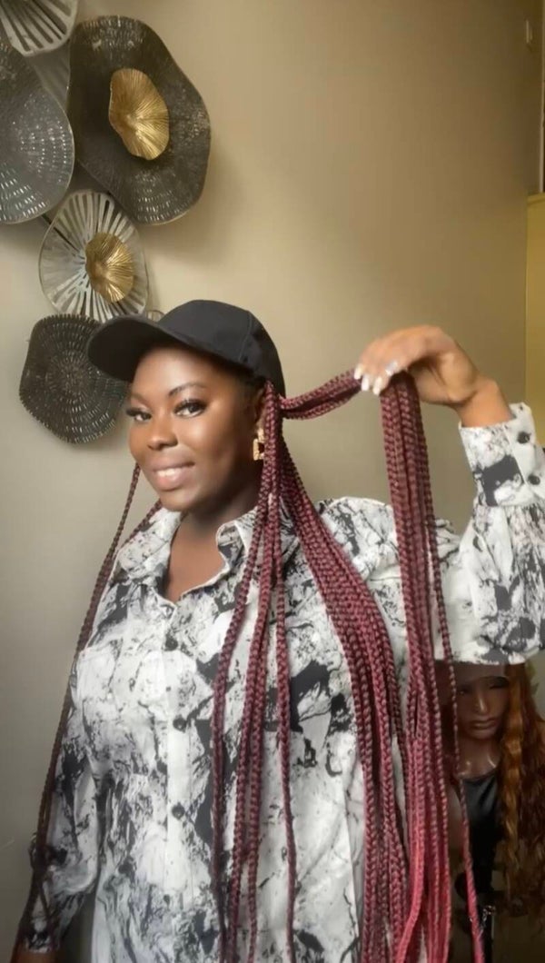 Baseball Cap Wig with Braided Box Braids