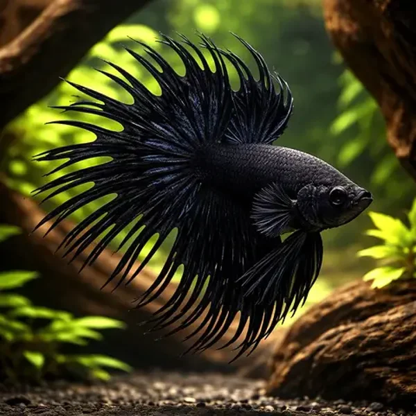Betta spl. male / crowntail black