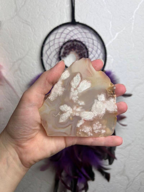Flower agate slab