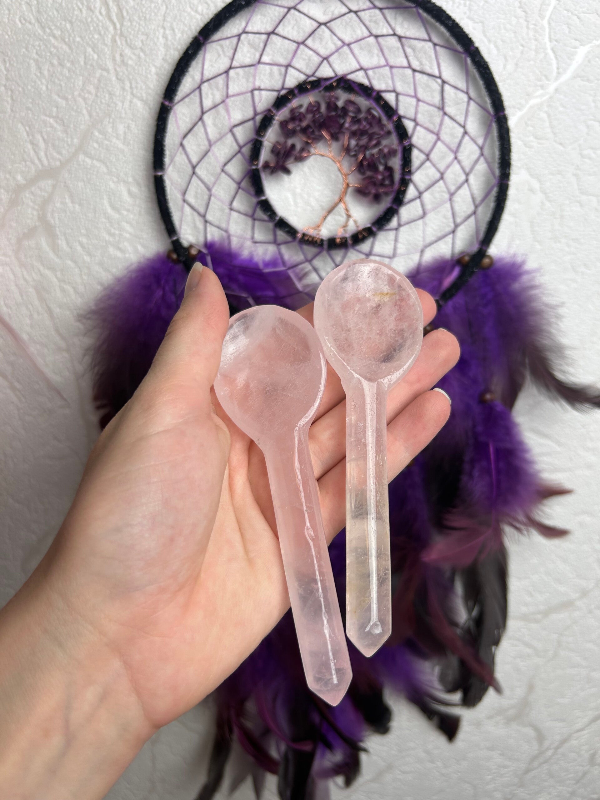 Rose quartz spoon