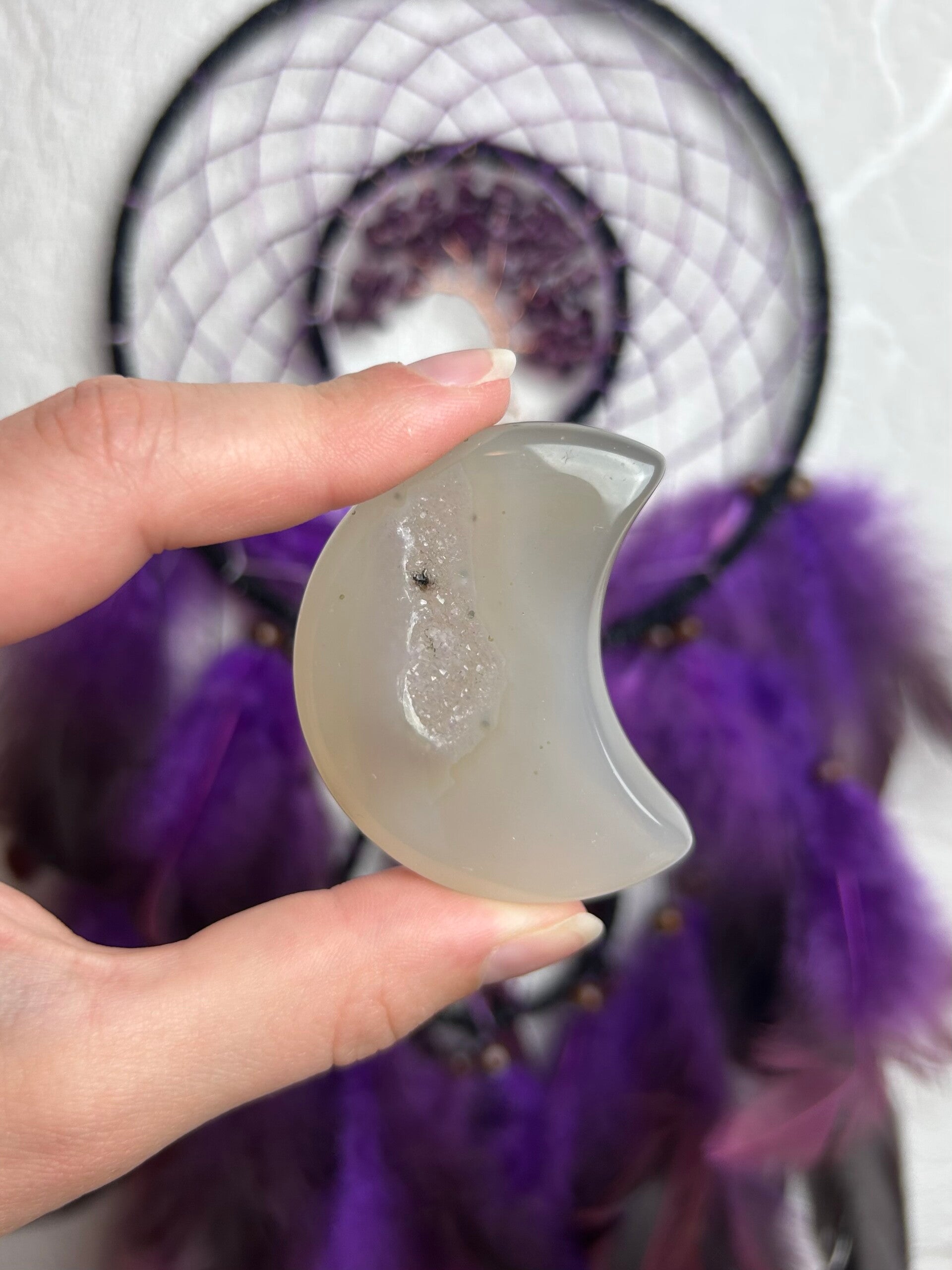 Druzy agate moon - number 1