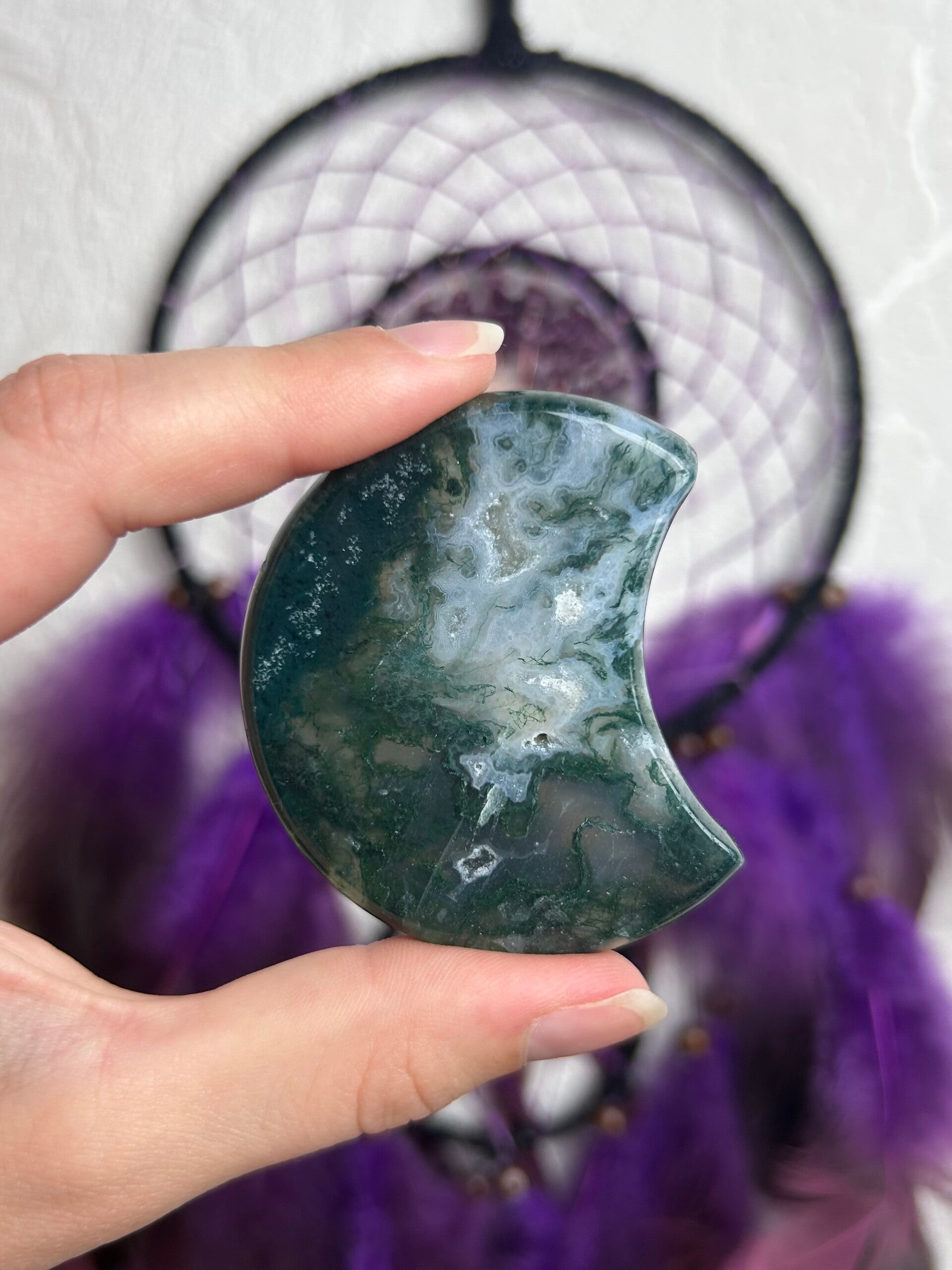 Moss agate moon - number 14