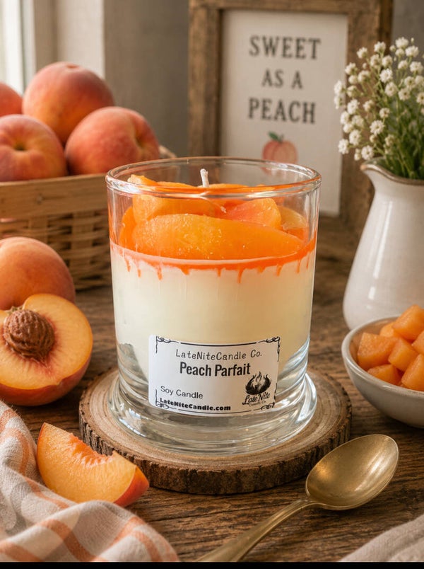 Peach parfait candle