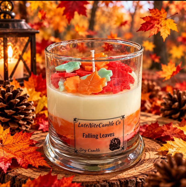 Falling leaves candle