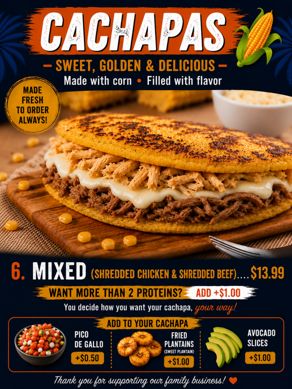 Cachapa Mixed (choose 2 proteins)