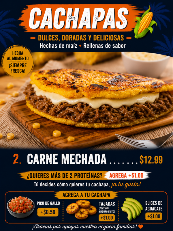 Cachapa Shredded Beef