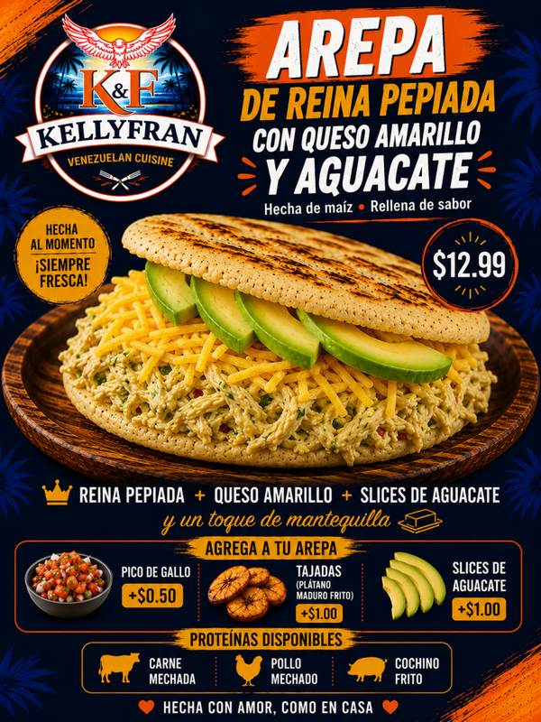 Arepa Reina Pepiada (chicken & avocado)