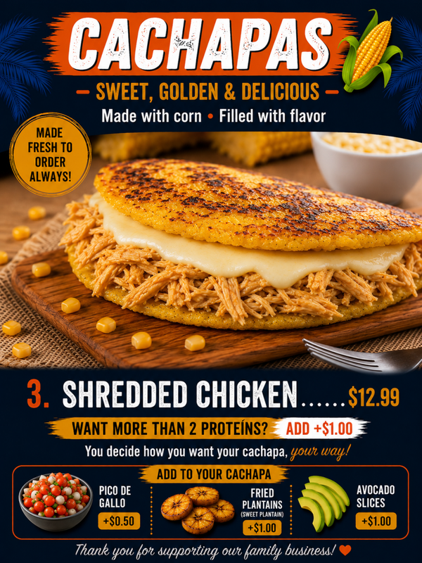 Cachapa Shredded Chicken