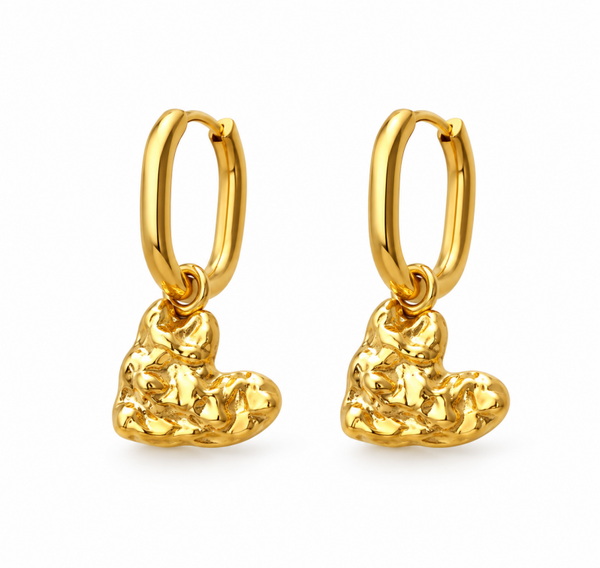 Hanging Crumble Hearts dangle earrings