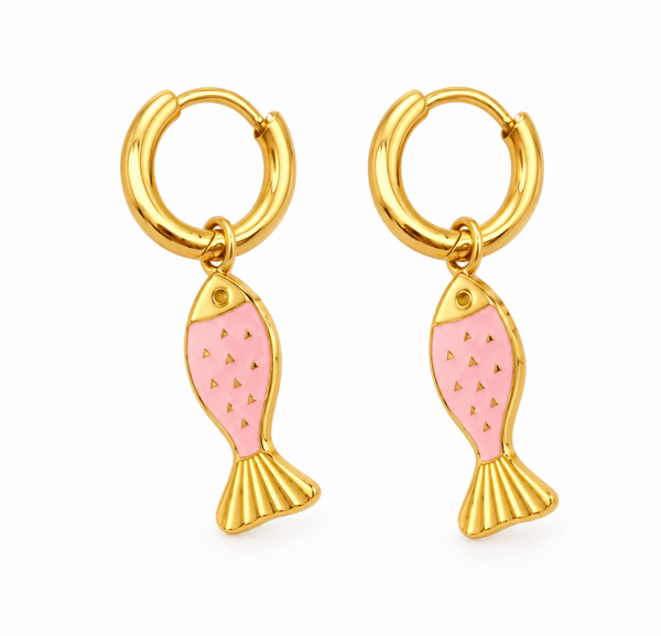 Happy Fish Charm Earrings