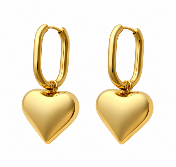 Heart dangle earrings