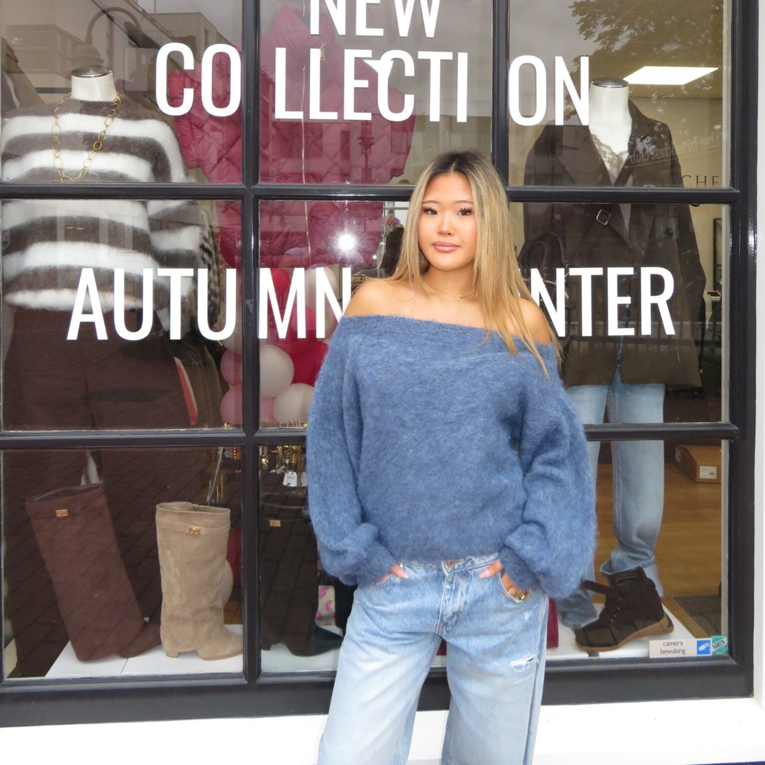 Fien fluffy off-shoulder sweater