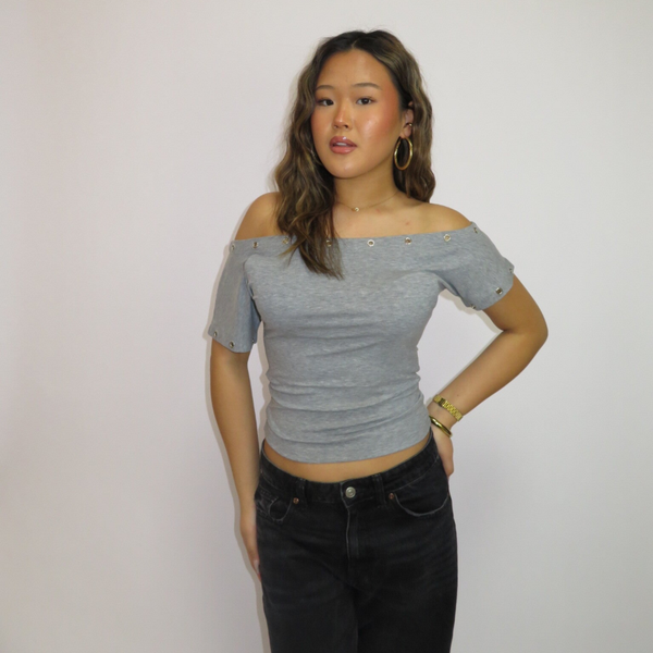 Rebel Stud Off-Shoulder