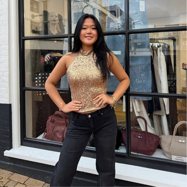 Gracie sequin halter top