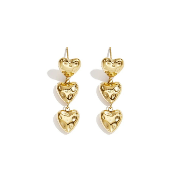 Trips hearts studs earrings