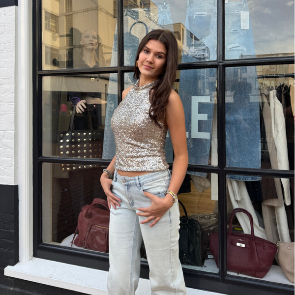 Gracie sequin halter top