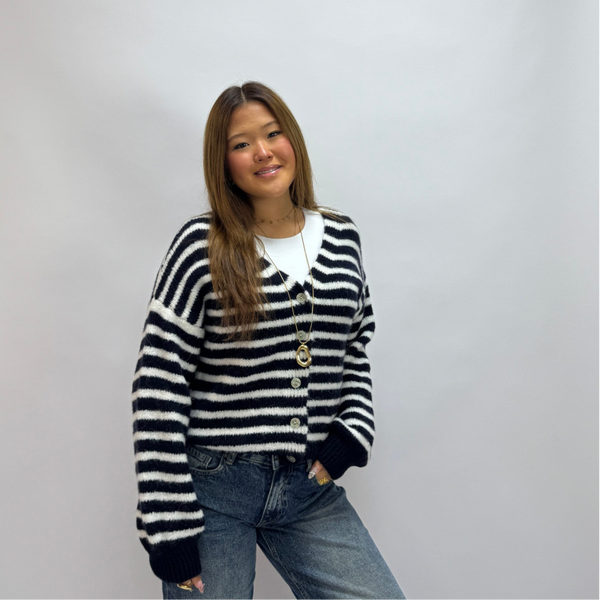 Kitty stripe cardigan