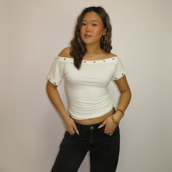 Rebel Stud Off-Shoulder