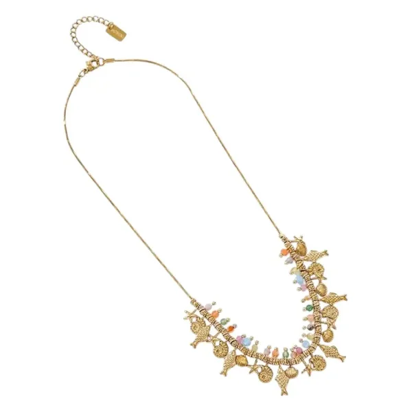 Trout beads charm necklace