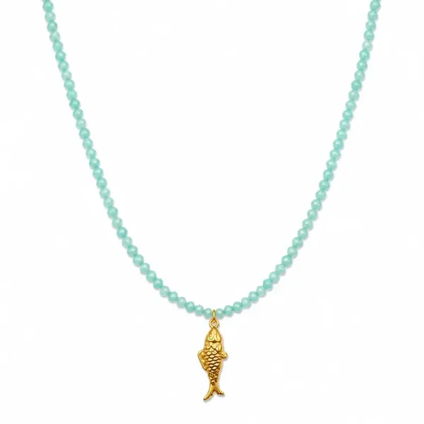 Forel turq beads ketting