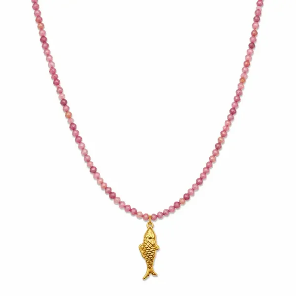 Forel pink beads ketting