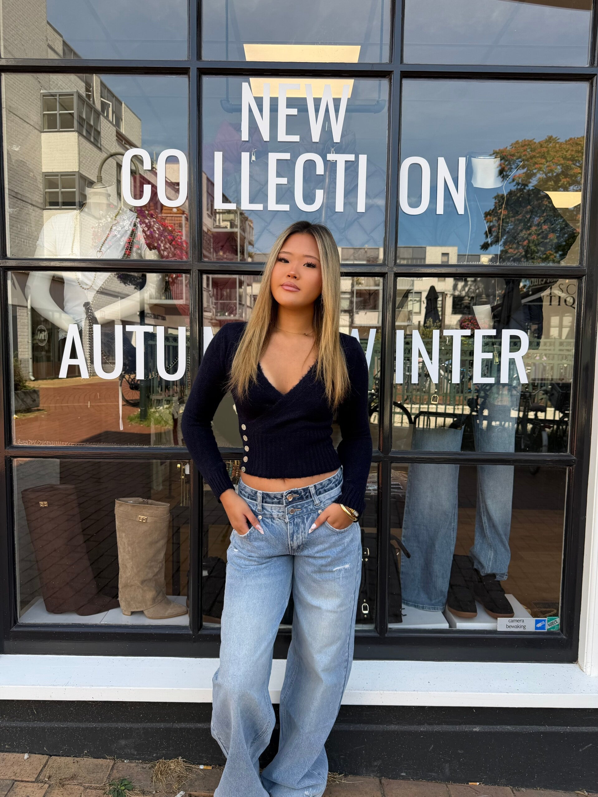 Eleni button wrap knit top