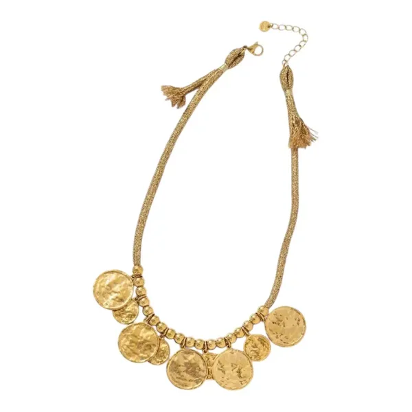 Coin rope charm necklace