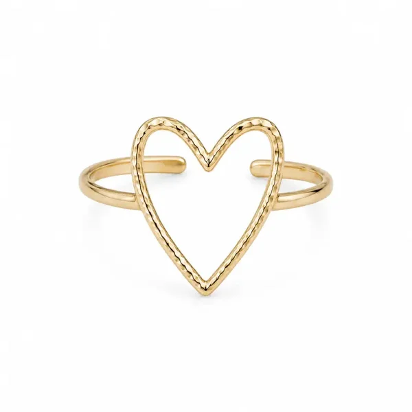 open crumble heart ring