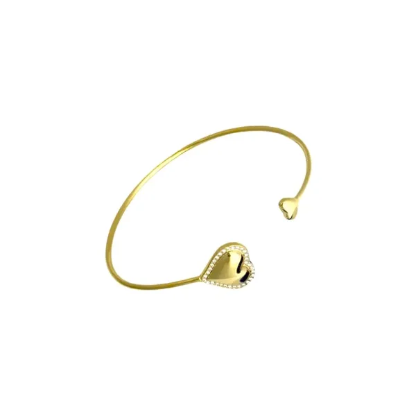 Rhinestone Heart Bangle