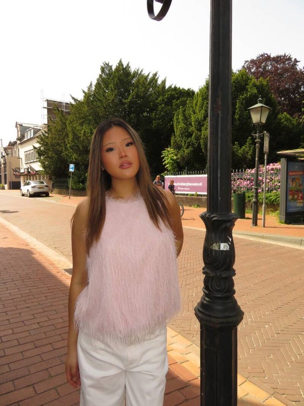 Fringe halter top