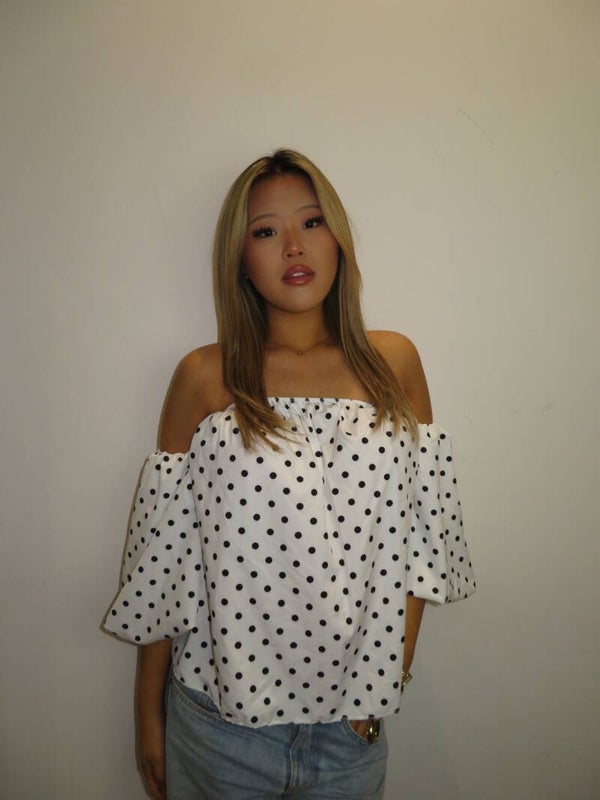 Polkadot off shoulder top