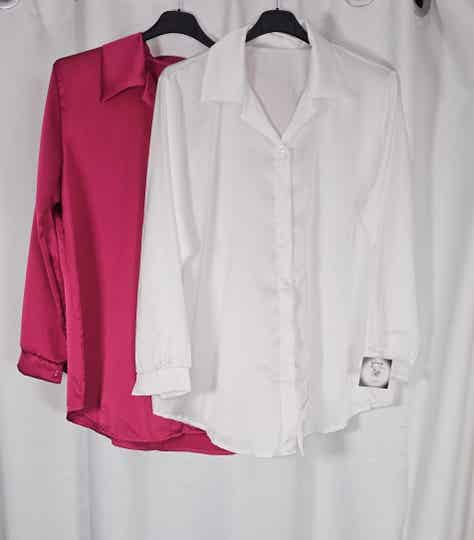 Camisa manga larga de raso