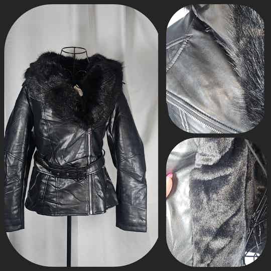 BIKER EFECTO CUERO CUELLO DESMONTABLE
