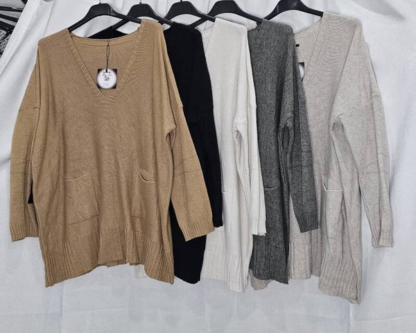 JERSEY ANCHO LARGO CON BOLSILLOS