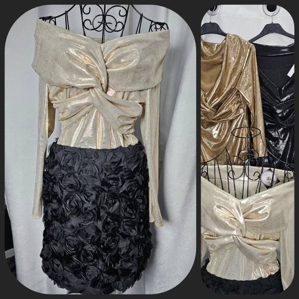 Body metalizado escote barco