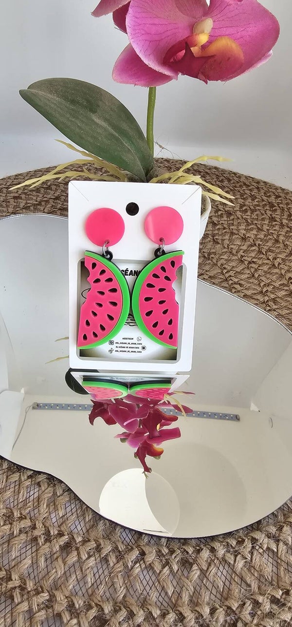 Pendientes con forma de sandia