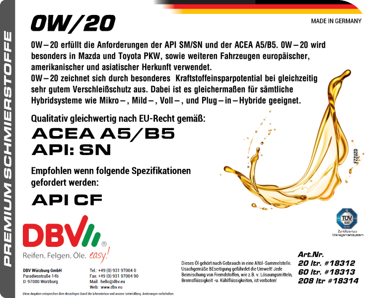 0W-20 MOTORENÖL