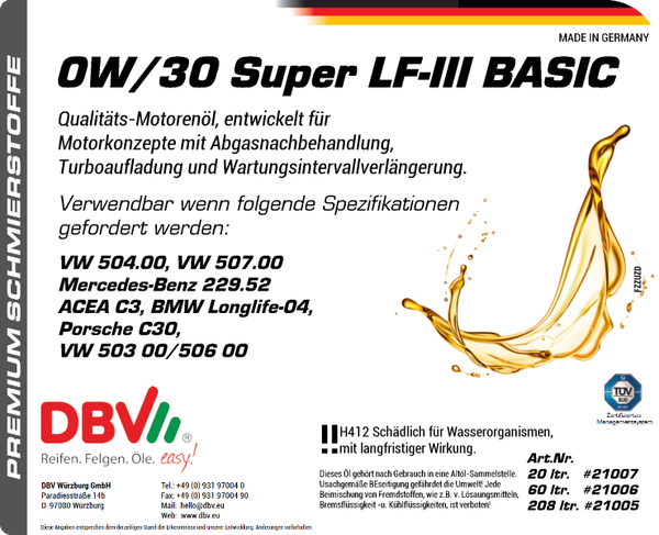 0W-30 SUPER LF-III BASIC