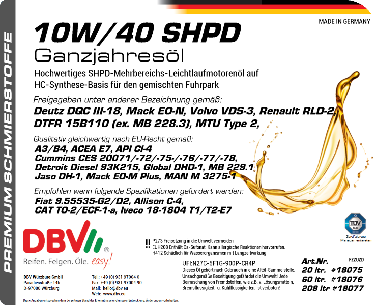 10W-40 SHPD-GANZJAHRESÖL