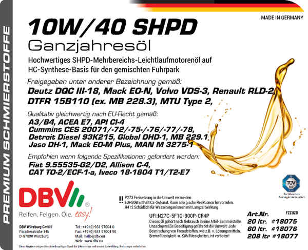 10W-40 SHPD-GANZJAHRESÖL