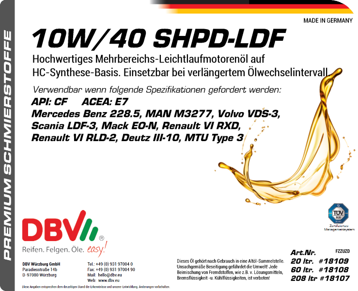 10W-40 SHPD/LDF