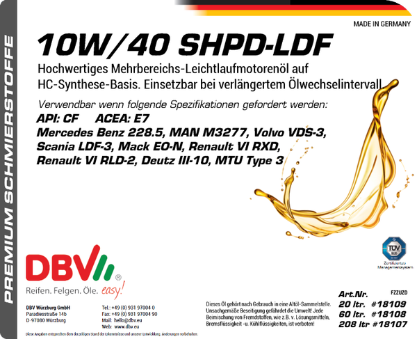 10W-40 SHPD/LDF
