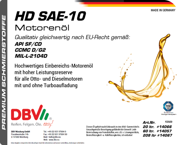 10W HD SAE