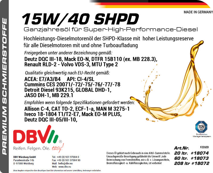 15W-40 SHPD-GANZJAHRESÖL