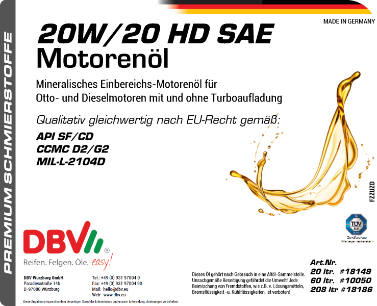 20W-20 HD SAE