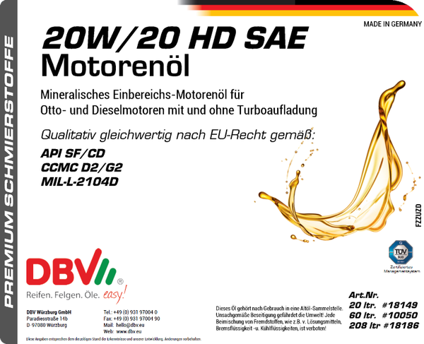 20W-20 HD SAE